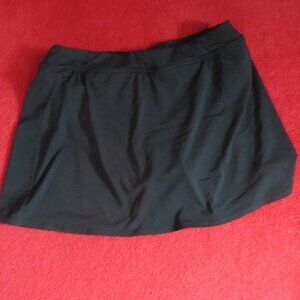 LANDS' END Women's Black Swim Skirt Size 12 Elastic Waist
